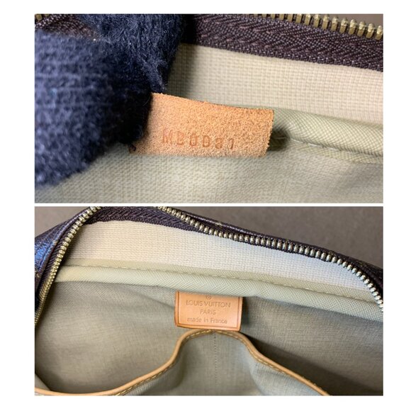 Louis Vuitton LV Logo Deauville HandBag Monogram Leather Brown Tote Purse EUC - Picture 10 of 15